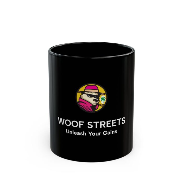 Woof Streets Black Mug - 'For Trendy Coffee Lovers